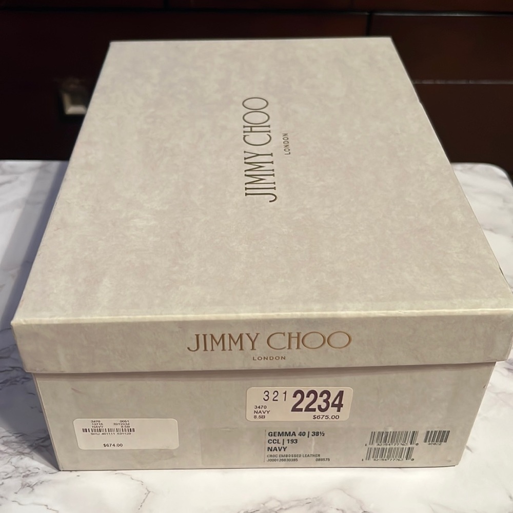 Jimmy Choo Heels Crocodile Embossed Leather